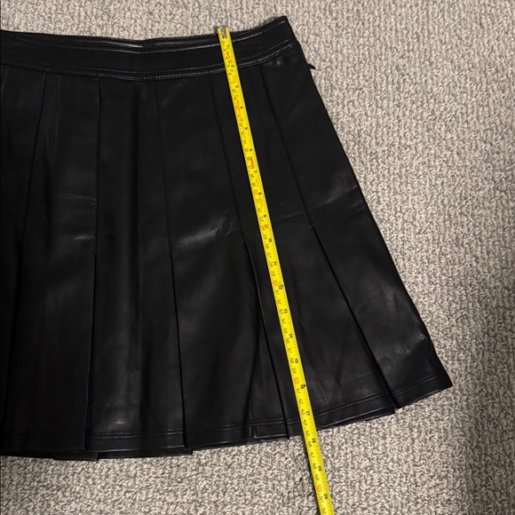 Pilcro black faux Leather Pleated Mini Skirt - Picture 7 of 8